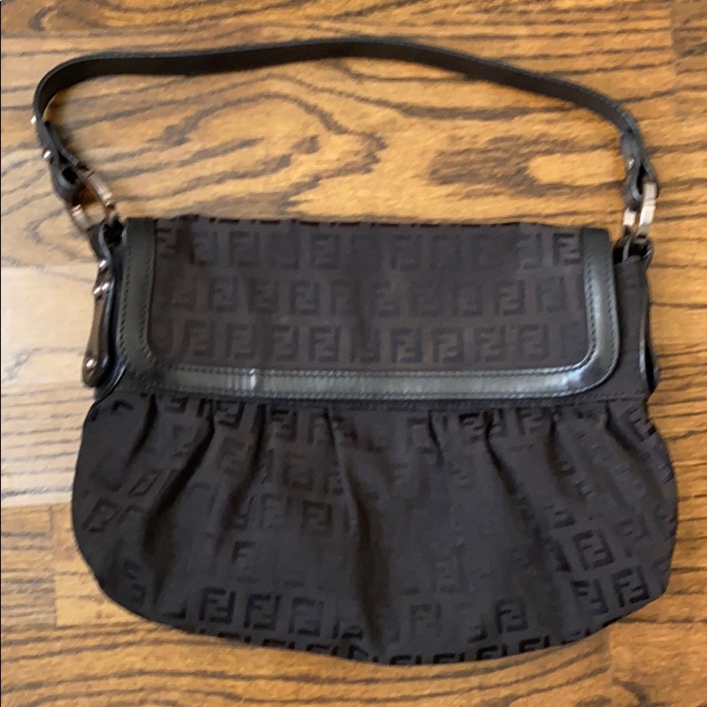 FENDI black Zucca purse